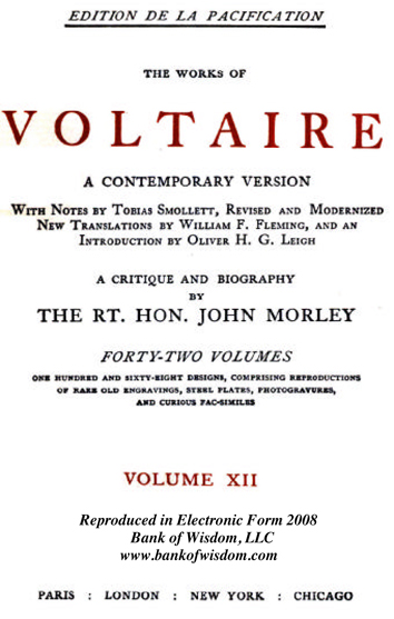(image for) The Works of Voltaire, Vol. 12 of 42 vols + INDEX volume 43